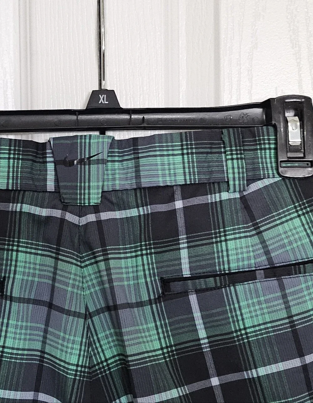 Nike Golf Dri-FIT Tour Performance Plaid Golf Shorts Men's 34 Green Black.